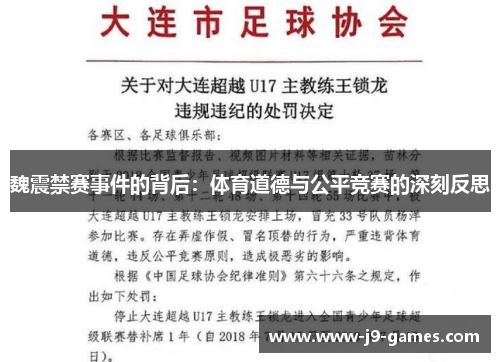 魏震禁赛事件的背后：体育道德与公平竞赛的深刻反思